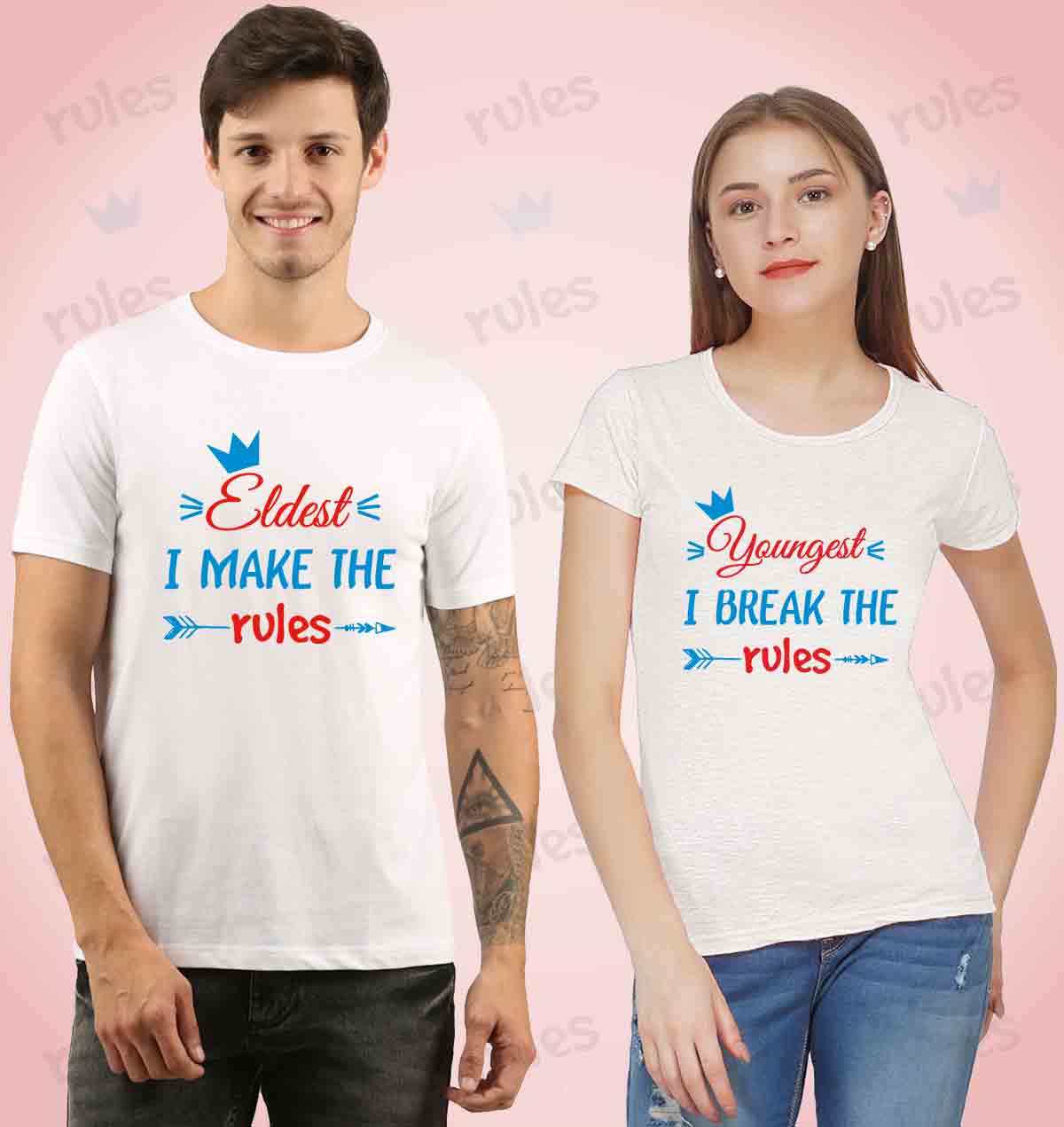 Rule Maker Rule Breaker Sibling T-shirts