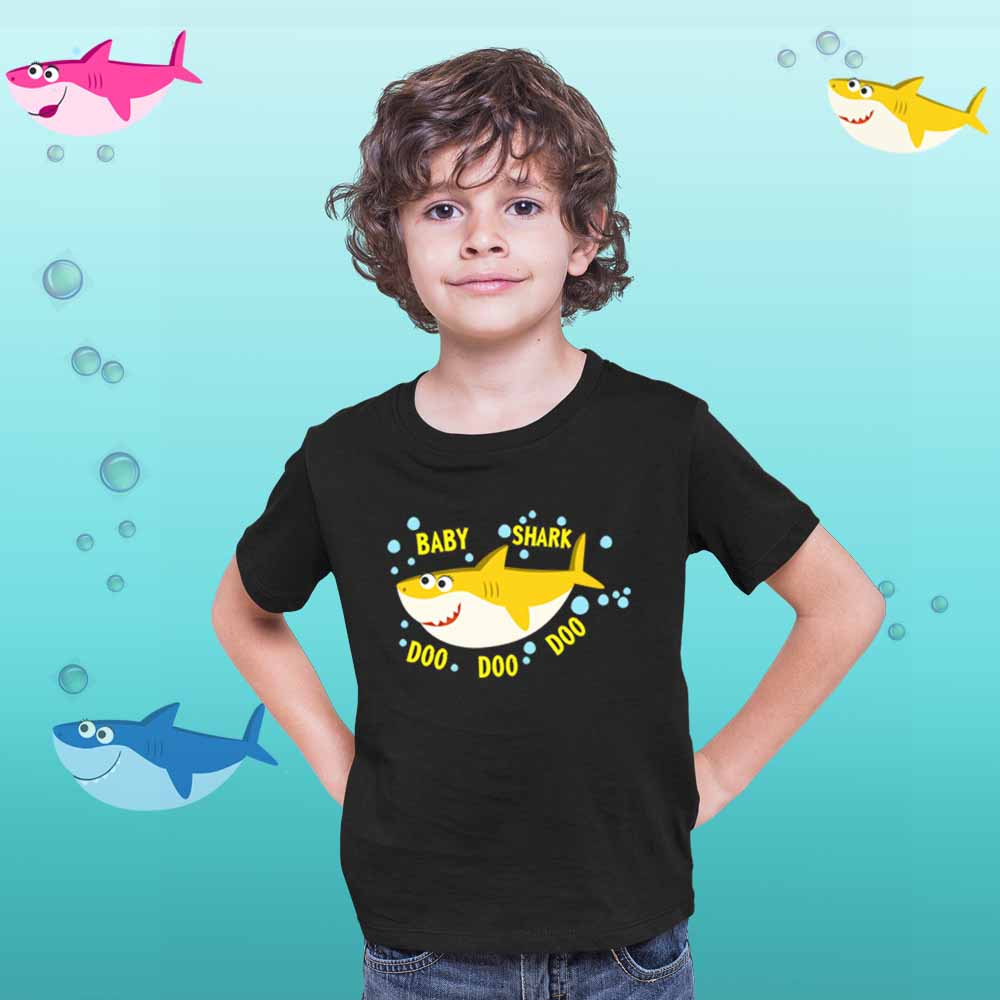 Baby Shark Theme Matching Family T-Shirts Set of 3, 4, 5 for Mom, Dad, Son & Daughter