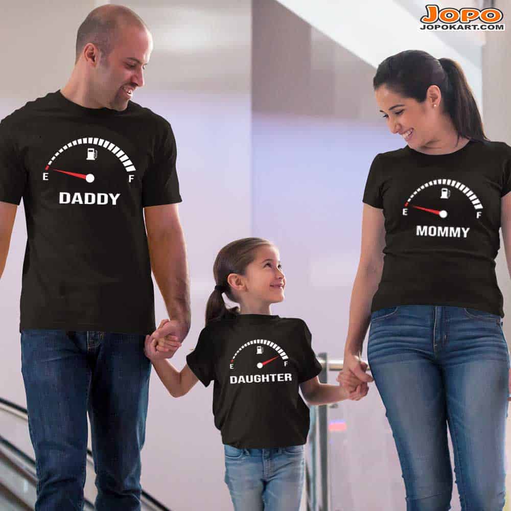 Funny Speedometer Matching Family T-Shirts Set of 3 & 4 for Dad, Mom, Son & Daughter