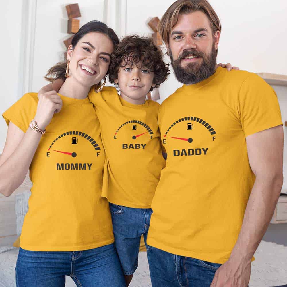 Funny Speedometer Matching Family T-Shirts Set of 3 & 4 for Dad, Mom, Son & Daughter