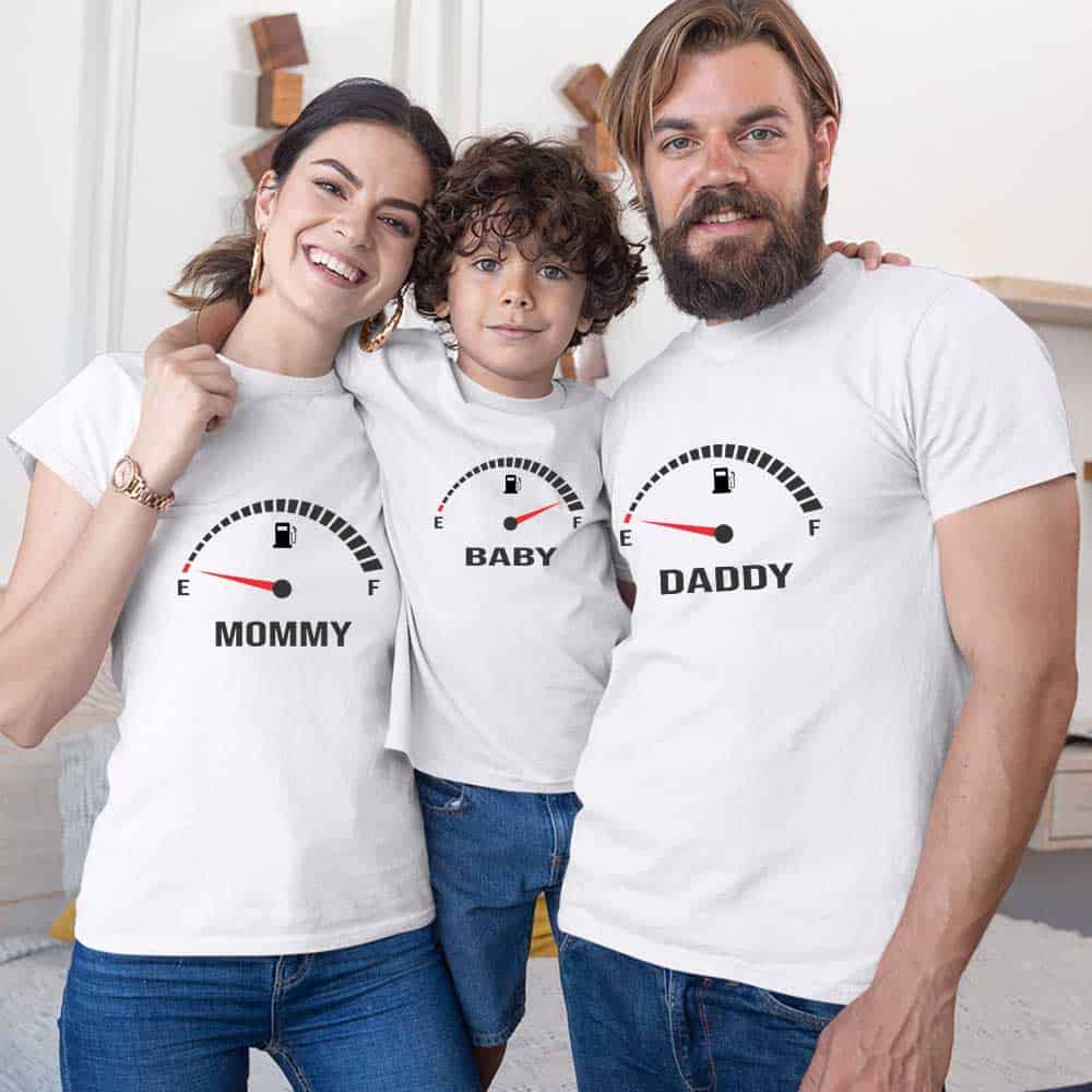 Funny Speedometer Matching Family T-Shirts Set of 3 & 4 for Dad, Mom, Son & Daughter