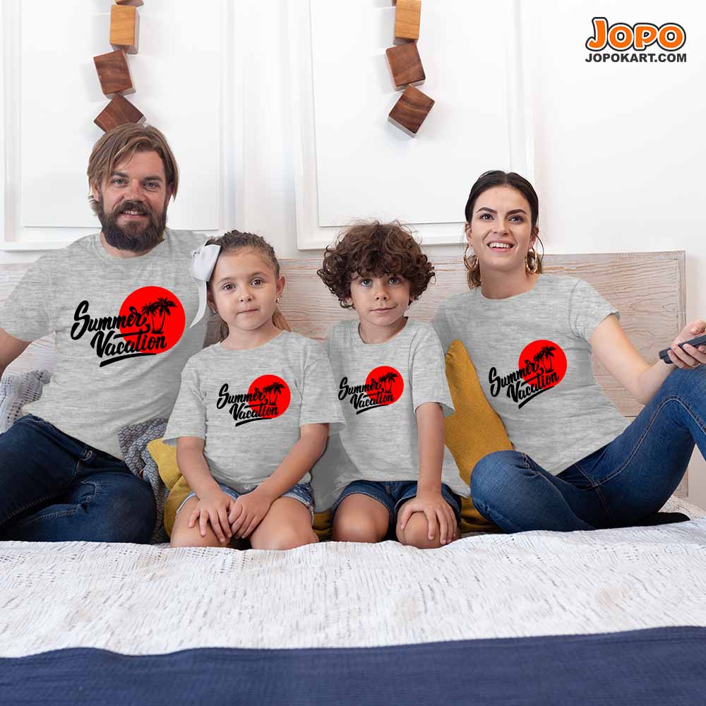 Summer Vacation Matching Family T-Shirts Set of 3 and 4 for Dad, Son, Mom, Daughter