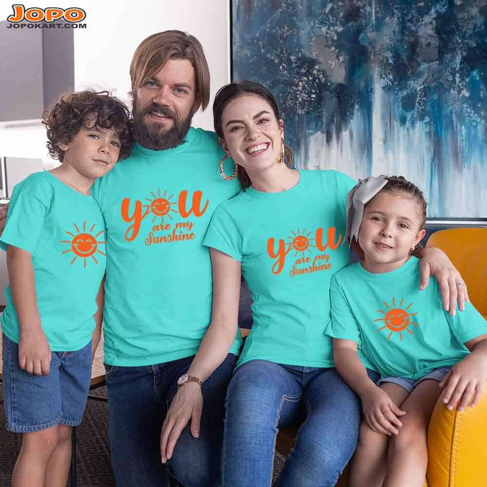 You are my Sun-Shine Matching Family T-Shirts Set of 3 & 4 for Mom, Dad, Son & Daughter