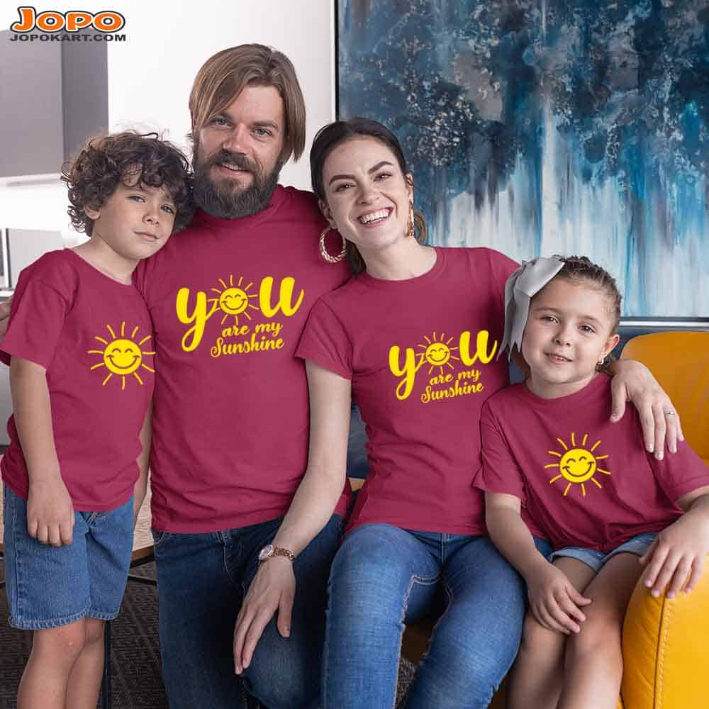 You are my Sun-Shine Matching Family T-Shirts Set of 3 & 4 for Mom, Dad, Son & Daughter
