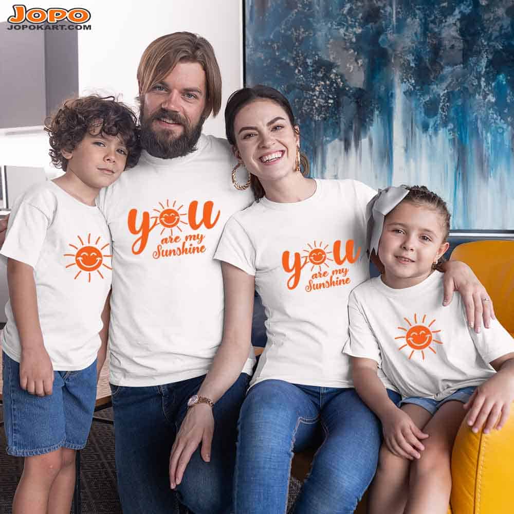 You are my Sun-Shine Matching Family T-Shirts Set of 3 & 4 for Mom, Dad, Son & Daughter