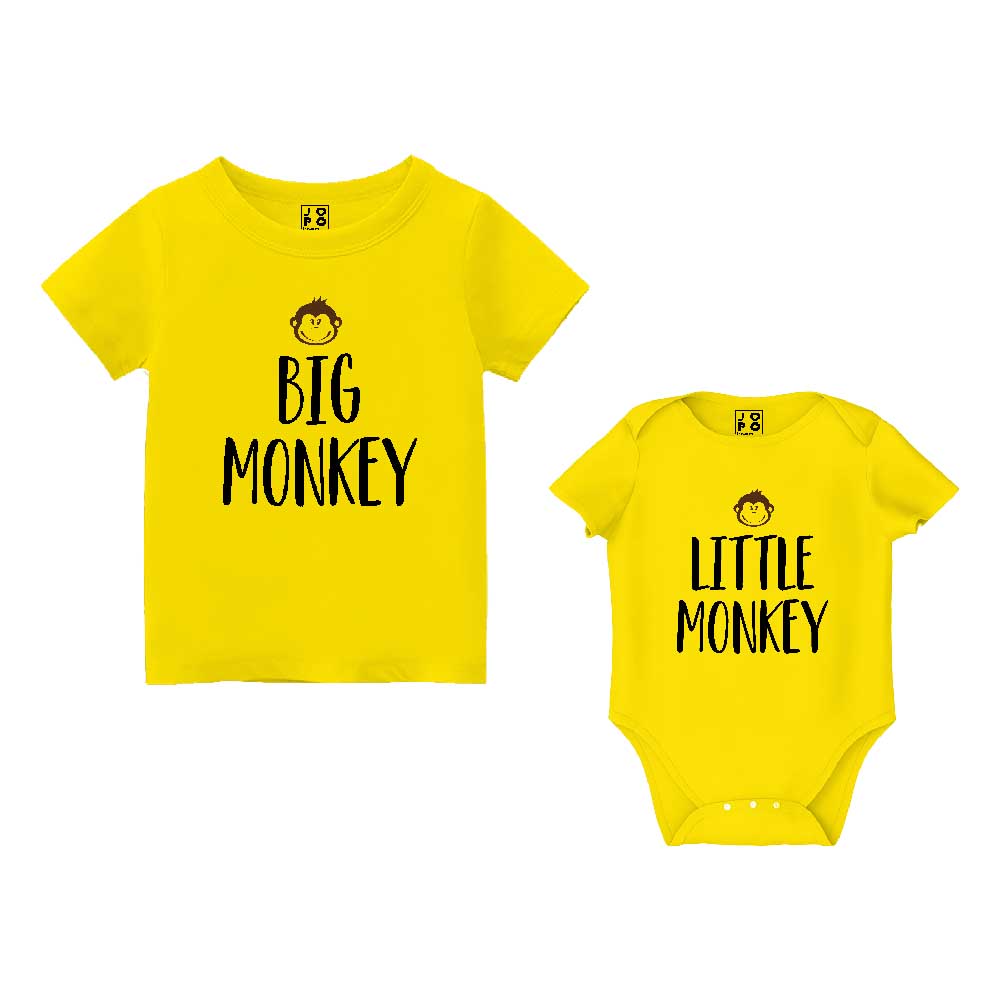 Customised Big Monkey T Shirt and Little Monkey Romper